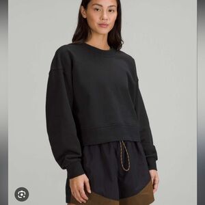 Lululemon Perfectly Oversized Crop Crew French Terry Black size 6